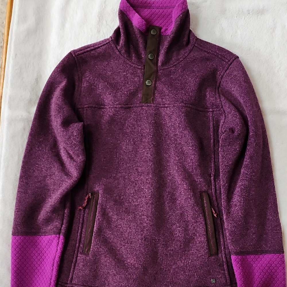 Title Nine Women' Purple Quarter-Snap Sweater Pullover Size M Preowned